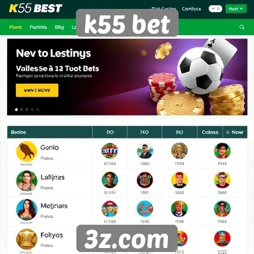 Opções de jogos disponíveis no k55 bet